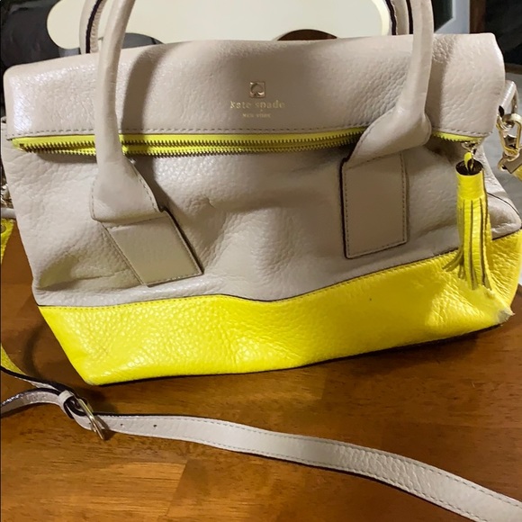 Kate Spade tan and yellow handbag - Picture 2 of 6